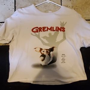 White gremlins crop top
